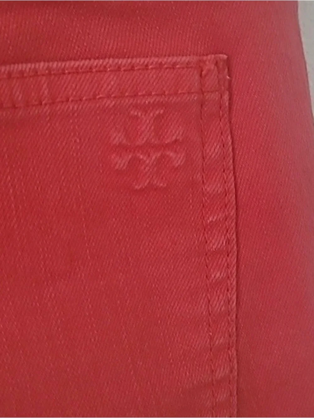 Tory Burch Crimson Cropped Skinny Jeans